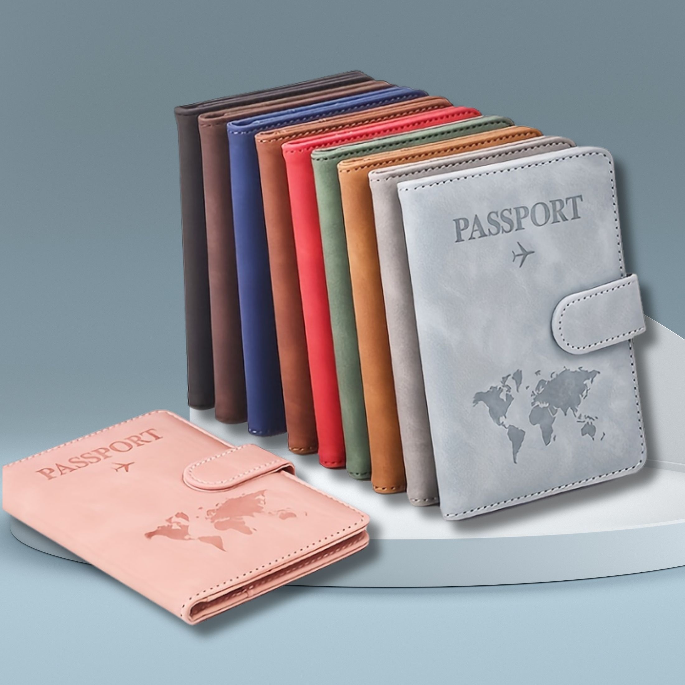 

Rfid Blocking Passport Holder Sleeve Book With Latch, Retro Solid Color Trendy Documents Package, Perfect For Traveling & Business Trips