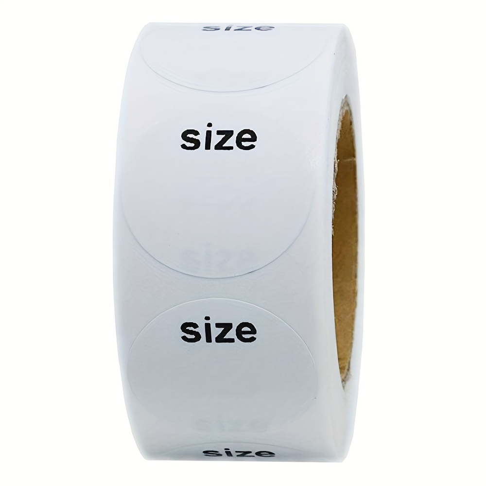 

500pcs 1- Round "size" Labels - -adhesive Clothing For Retail & Scrapbooking,