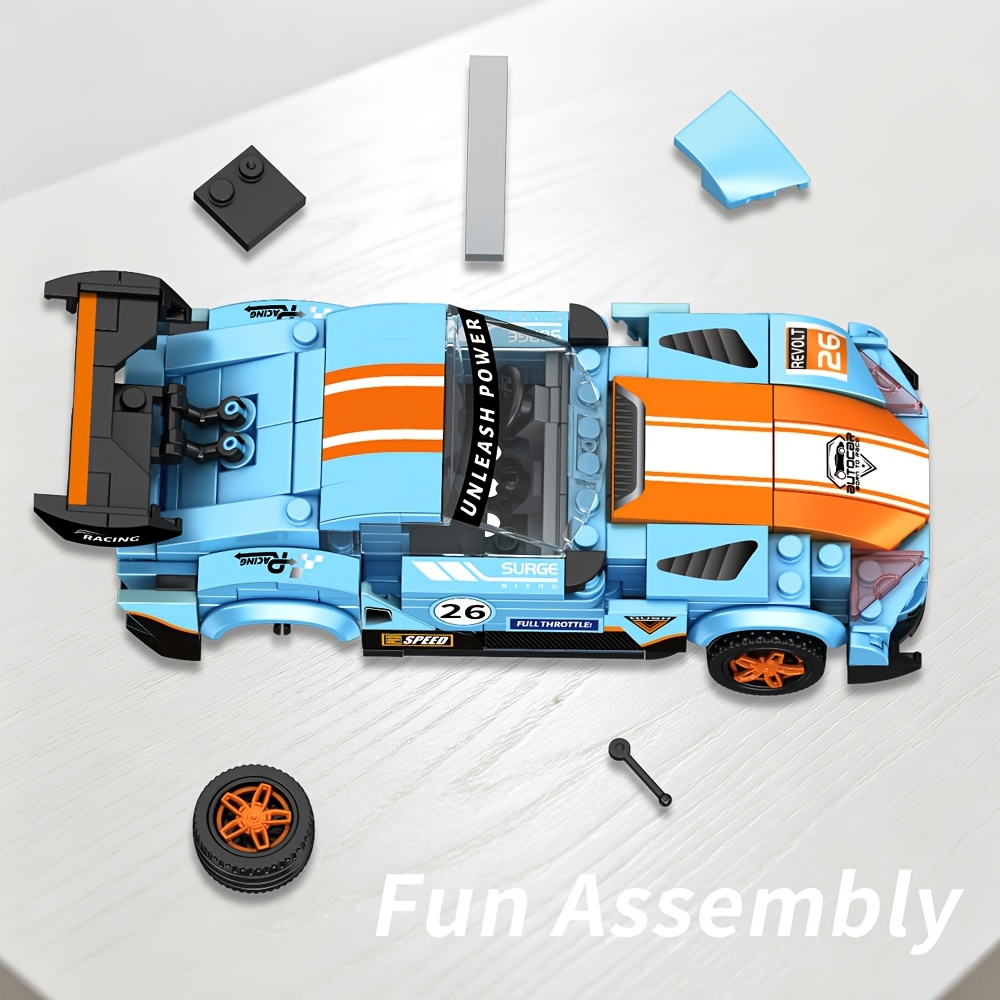 Blue Car Building Blocks Set, Speed Sports Car Model