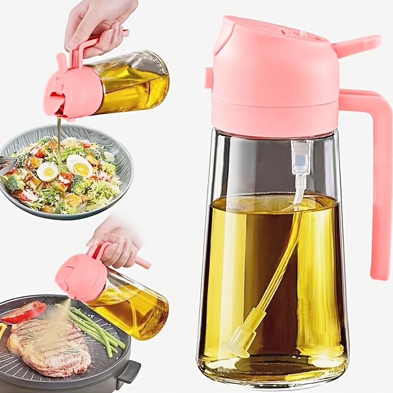 TEMU Nozzle, Sprayer, Glass Olive Oil Dispenser Bottle, Ideal For Kitchen, Cooking, Salad Dressings - Olive Oil And Vegetable Oil - Space-saving