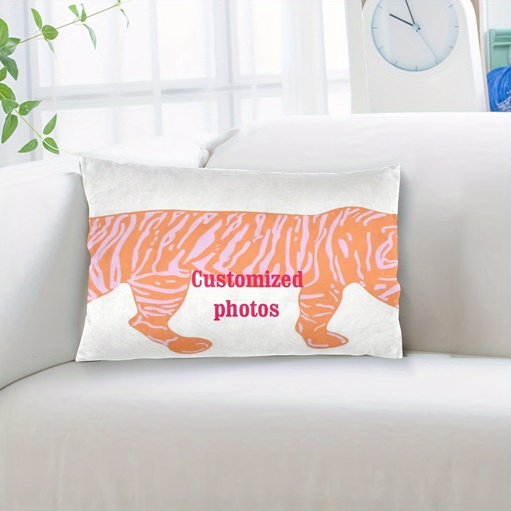 

Custom Photo Throw Pillow - 12x20" Personalized Memorial Cushion For Loved Ones, Friends, And Pets - Perfect For Couples, Birthdays, Christmas - Zip Closure, Machine Washable - Polyester, No Insert