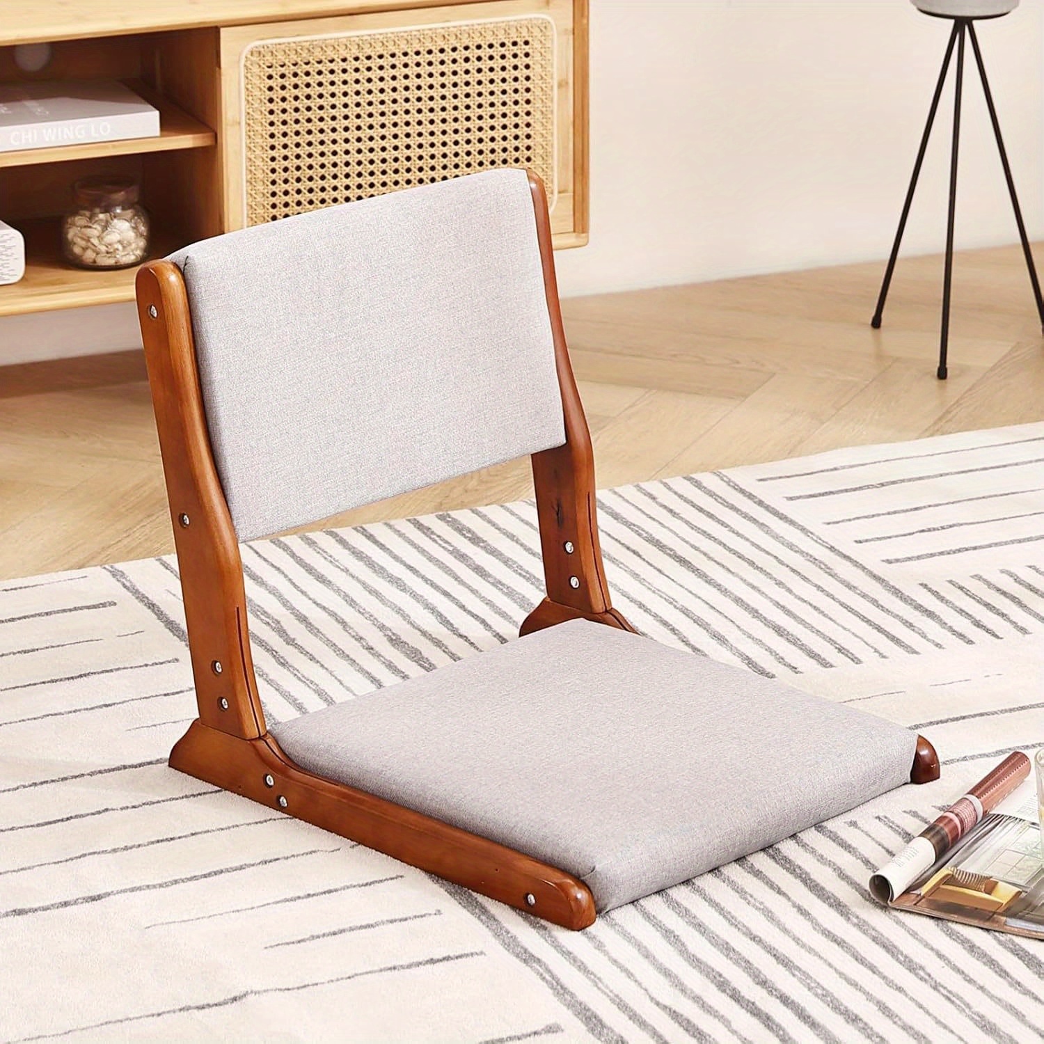 foldable floor chairs cushions comfortable bamboo Temu
