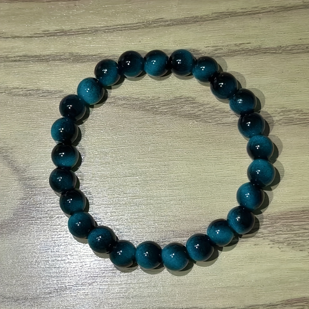 1pc Bohemian -eye Beaded Bracelet - 8mm Natural Stone Wealth & Success , Unisex Daily Wear & Special Occasion Jewelry, Perfect Birthday Gift For