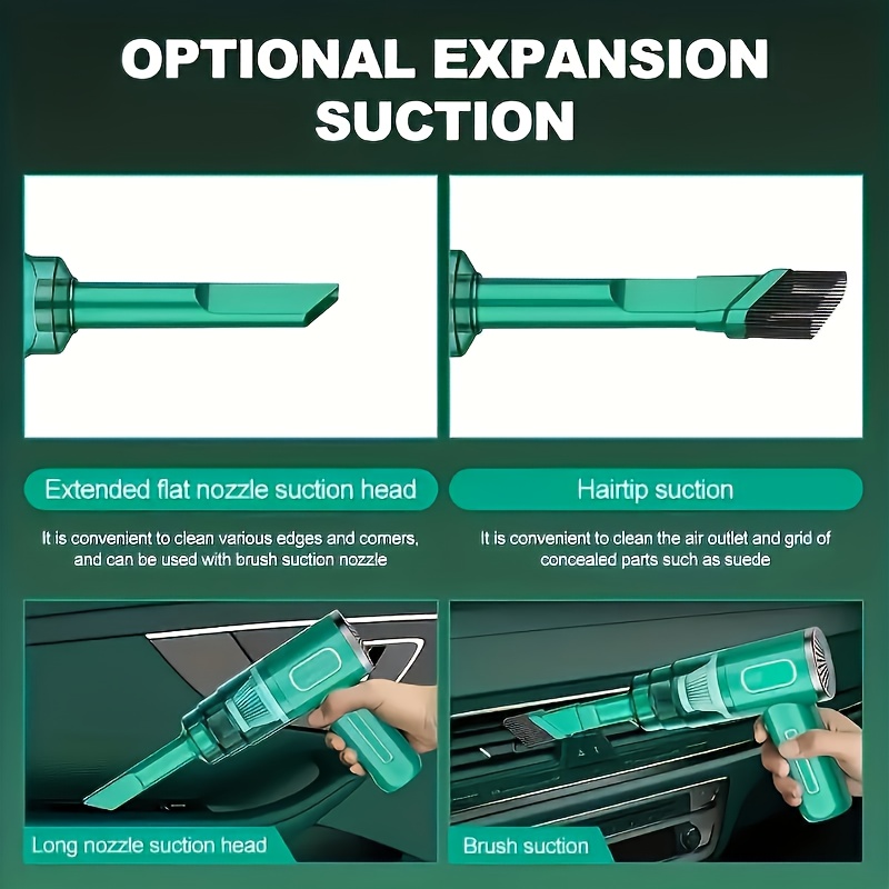 Ekolzp Draagbare Autostofzuiger, Oplaadbare Handheld Autostofzuiger, Draadloze Autostofverwijderaar, Cycloonstofzuiger, Draadloze Stofzuiger