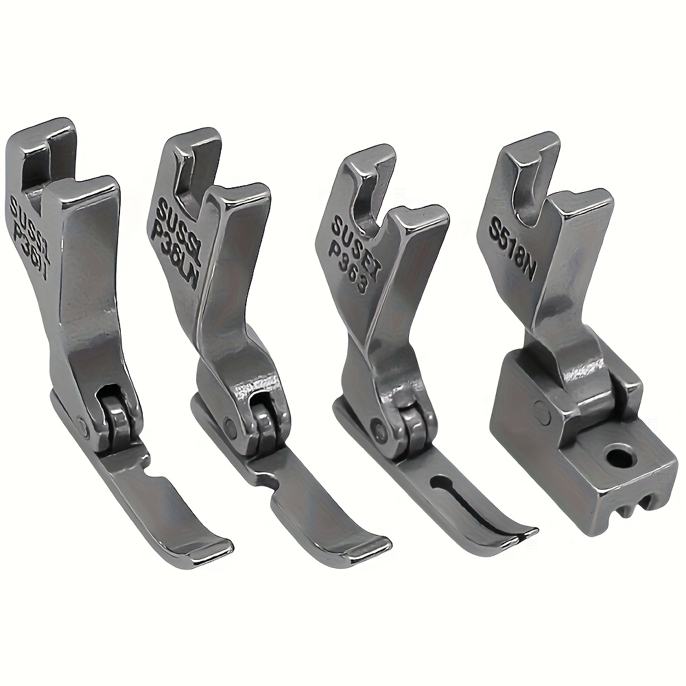 TEMU 4pcs Zipper Presser Foot Set #p363+s518n+p36n+p36ln, Suitable For Singer/brother/ Industrial Sewing Machine Accessories