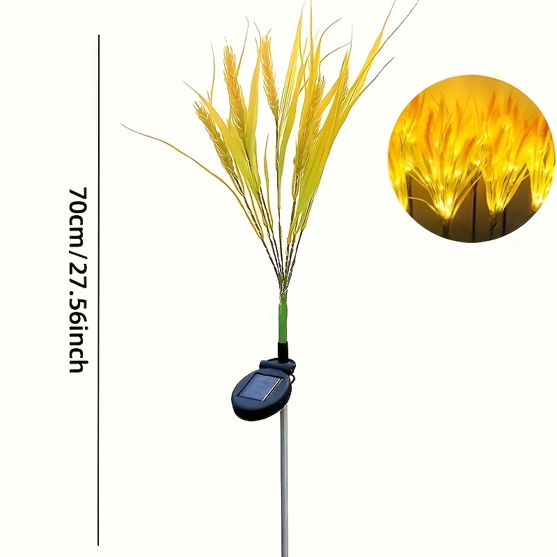 1 pack 7 wheat lights outdoor off solar with 7 plug and play wheat   for pathway   decoration plastic wheat   lights suitable for lawn harvest Product details 2