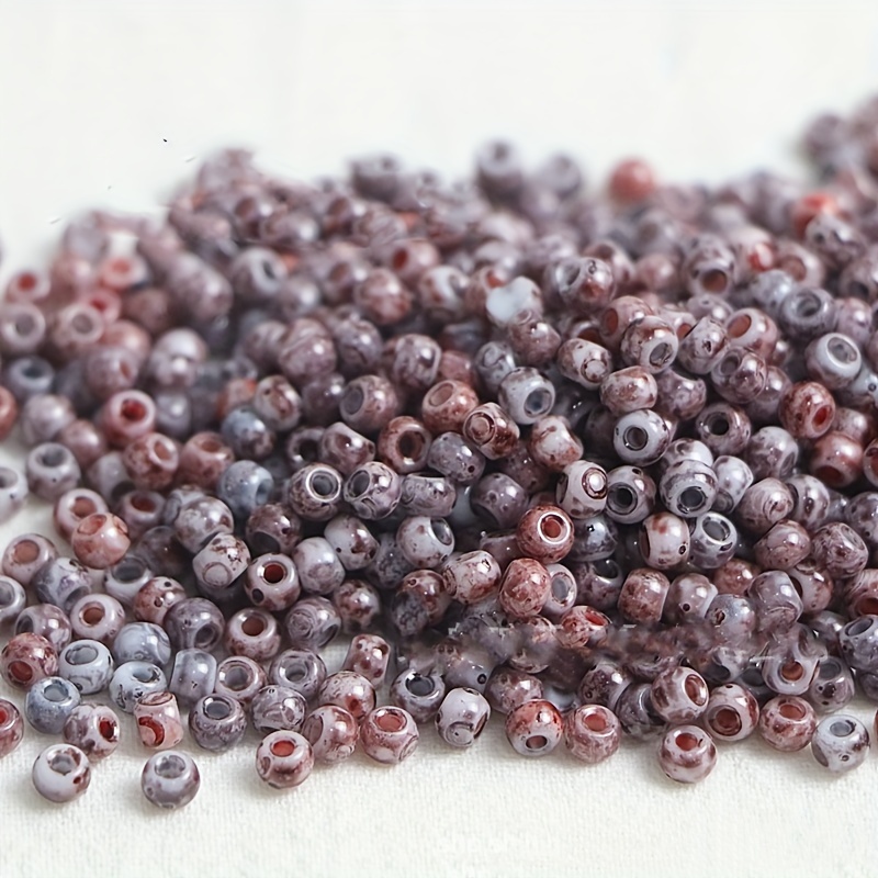 138pcs Picasso Colored Glass Rice Beads for DIY Jewelry