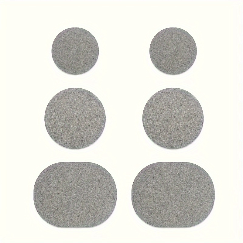 A set of 6/12 self-adhesive shoe patches to repair damage to the sides of shoes, repair holes in the lining, and wear patches to the heel of sports shoes, which are strong and scratch-resistant to repair tears and wear.