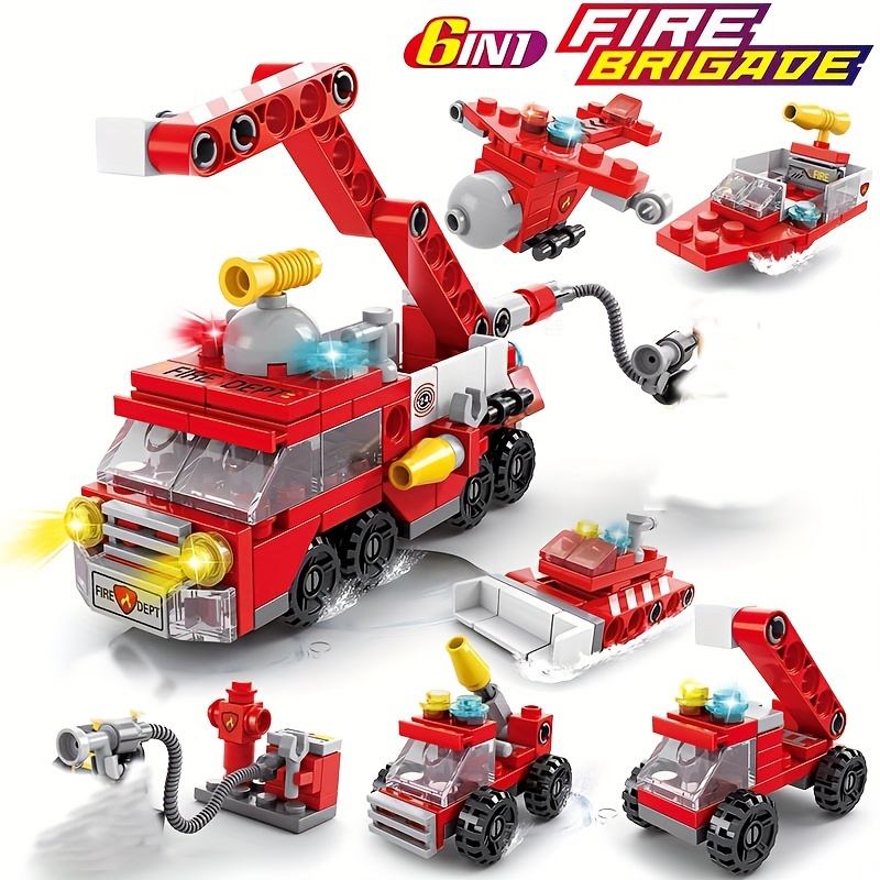 

142pcs Fire Brigade City Adventure Building Interactive Fire Truck Educational Set