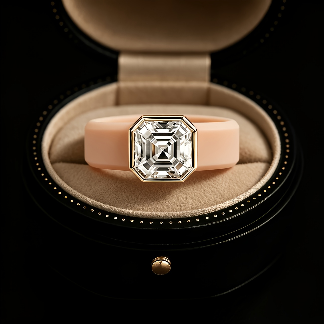 14K Gold-plated Khaki Silicone Ring, Engagement Gift