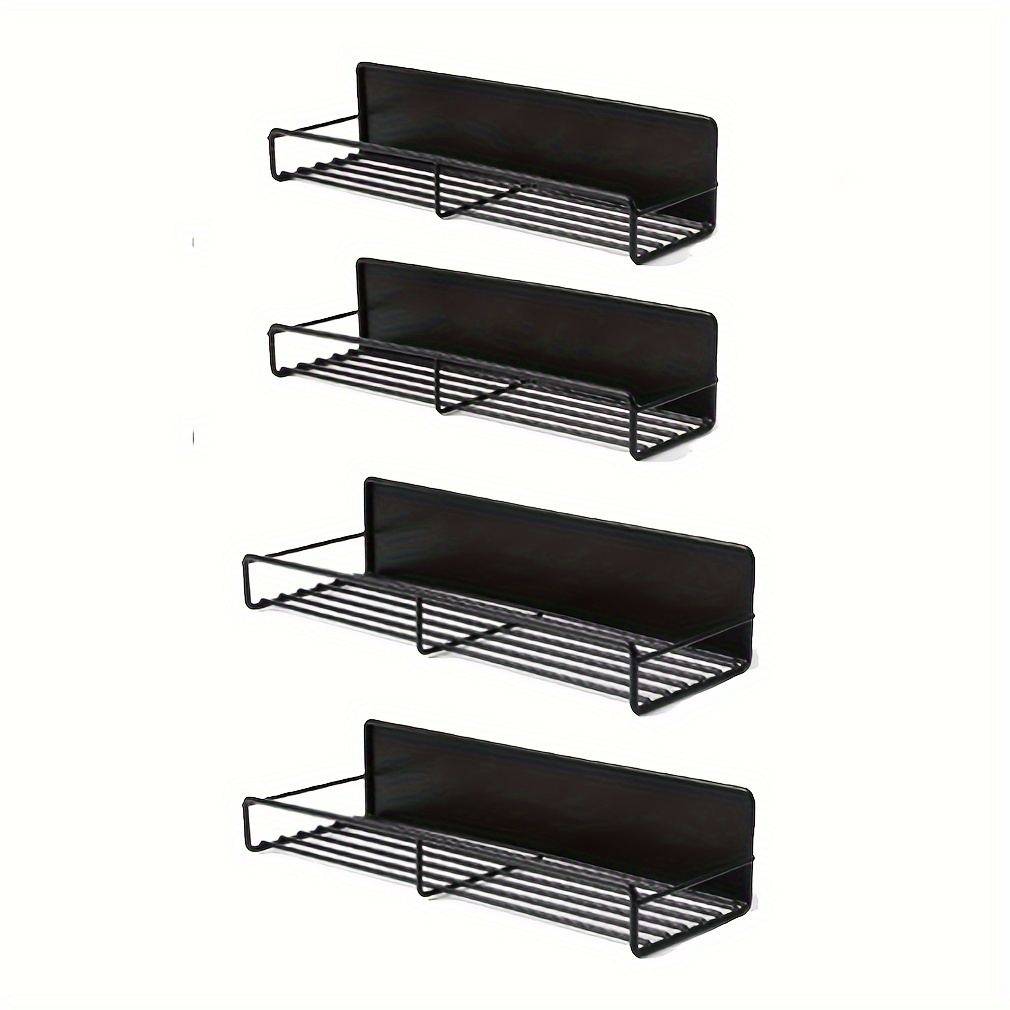 

4 In 1 Magnetic Seasoning Rack, Refrigerator, Non-punching Spice Rack, Wall-mounted Metal Storage Rack, Spice Rack, Layered Shelf, Refrigerator Side Shelf, Storage Shelf, Kitchen Supplies