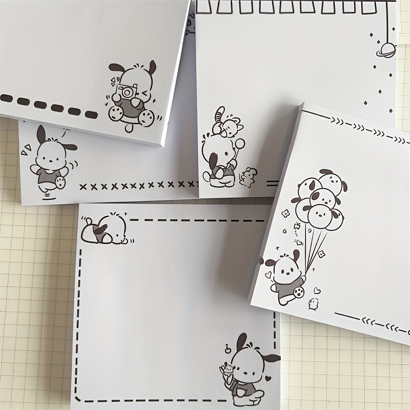 

1pc Sanrio Black & White Notes - Cute Adhesive Planner For Daily Tasks, Office, Or School Use, Pocket-sized Memo Pad With Wall & Fridge , Balloon & Animal Design