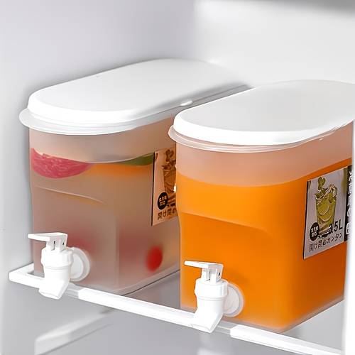 1pc portable refrigerator plastic water pitcher with spout 1 gallon 3 liter container suitable for refrigerator tea lemon household kitchen beverage juice storage container home cold brew pitcher beverage dispenser