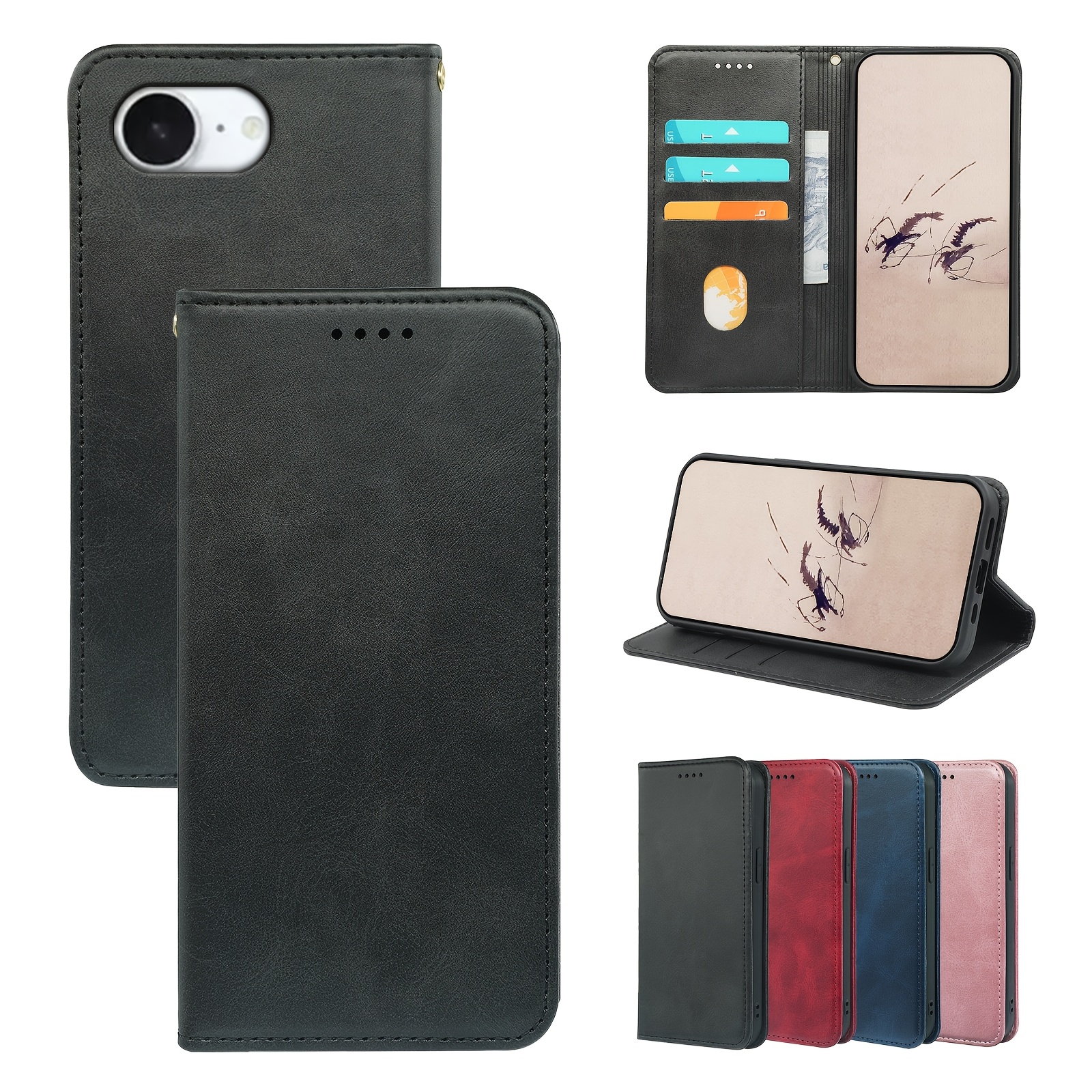 TEMU Phone Case - Flip Cover Wallet Case Designed For The For Iphone 17e, Which Fits The Device Perfectly. It Includes 3 Card Slots And Compartments