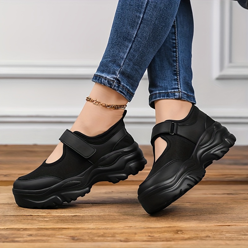 fashionable casual black round toe thick soled flats for women new for summer 2025   pairing with skirts elevating mary jane shoes Product details 4