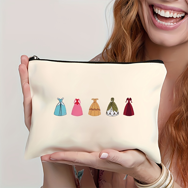 

Princess Dress Pattern 1pc Funny Zipper Makeup Pouch - Stylish & Travel Organizer - Spacious Toiletry Bag