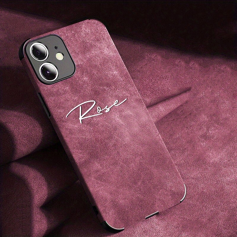 Personalized Customized Initials Name DIY Phone Case Compatible with iPhone 16 15 14 13 12 11 Pro Max Plus Fashionable Solid Color Soft Lambskin Faux Leather Shockproof DIY Customized Name Engraved Gift Cover iPhone 16 15 14 Pro Max Plus