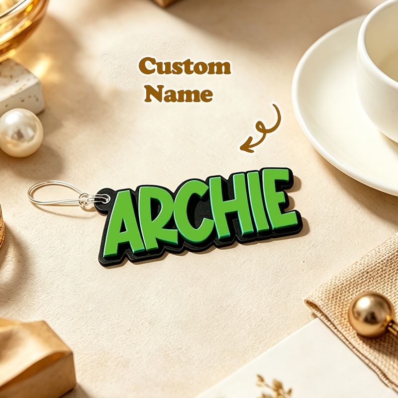 TEMU [3d Customs] Personalized Name Keychains With Custom Letters, Double-layer Luggage Tags, Great Backpack Charms & Travel Luggage Accessories.