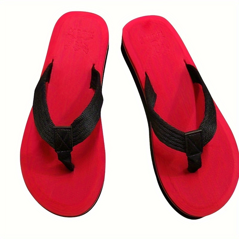 

Women's Solid Color Flip Flops, Lightweight Slip On Summer Seaside Slides, Non-slip Beach Slides