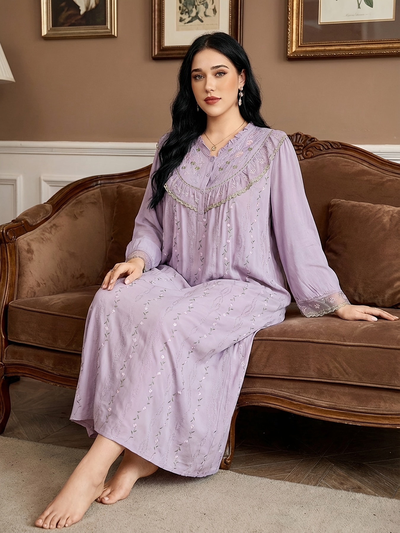 plus size womens night dress middle eastern style non - Temu Oman