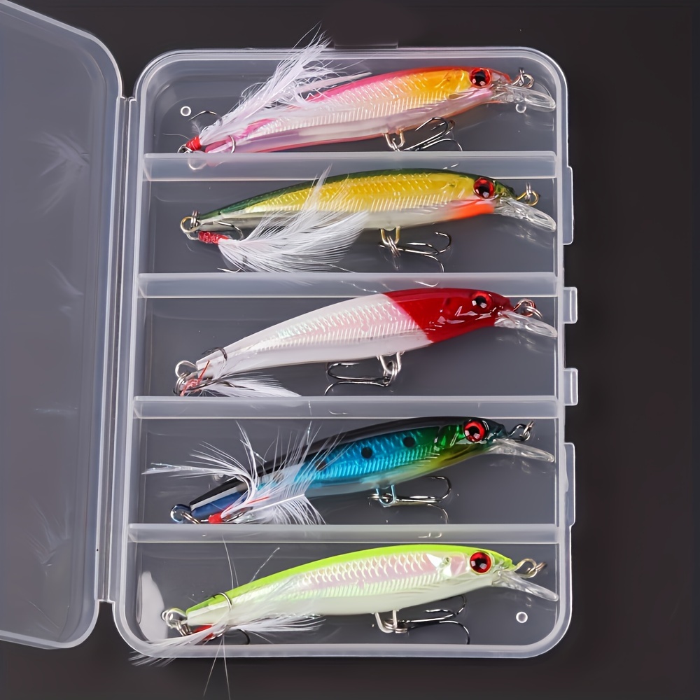 

5pc Set - Minnow Lure - 11cm/13g - Hard With Sharp Treble Hooks - High-performance Fishing Tackle For Catching