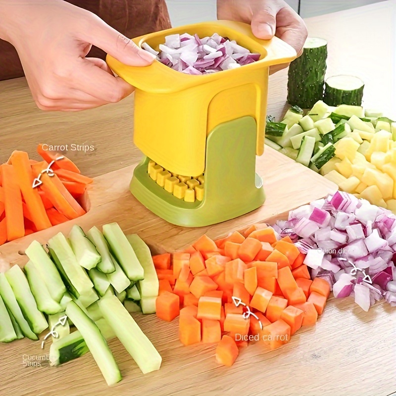 

French Fry Cutter, Multifunctional Vegetable Chopper, Onion Dicer, 2-in-1 Vegetable Chopper Cutter For Fries, Stainless Steel Blade Veggie Cutter For Potatoes, , Carrots, And Fruits, Easy To Clean