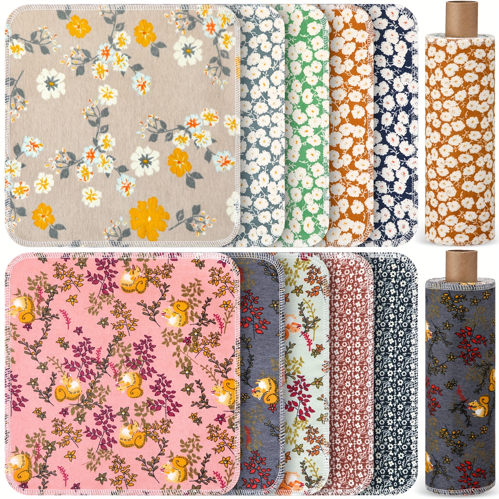 TEMU 50pcs Of Washable Cotton Cloths That Serve As Reusable Paper Towels, Designed For Kitchen Use As Absorbent Dishcloths Without The Need For Paper