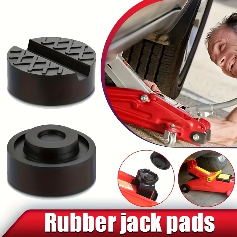 

1pc Car Jack Pad Rubber Support For Pinch Weld Side - Slotted Floor Mat For Vehicle Lift And Tire Changing, Emergency Tool Kit Accessory