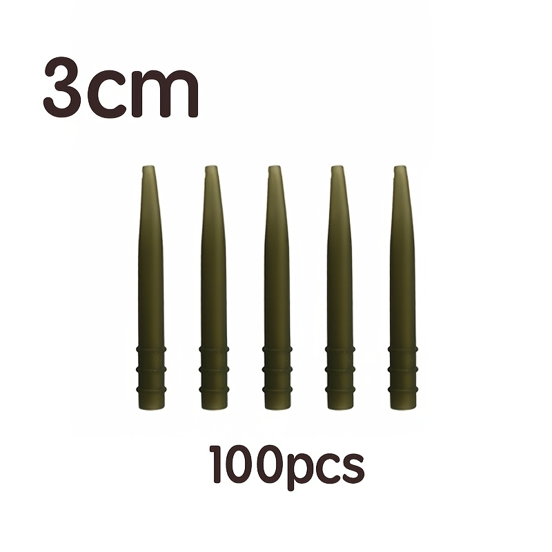 TEMU /100 stuks Karper Vissen Anti-Knoop Rubber Tip Tubes, Duurzame Knoopvrije Rig Componenten, Meerdere Maten Beschikbaar voor Zoetwatervissen