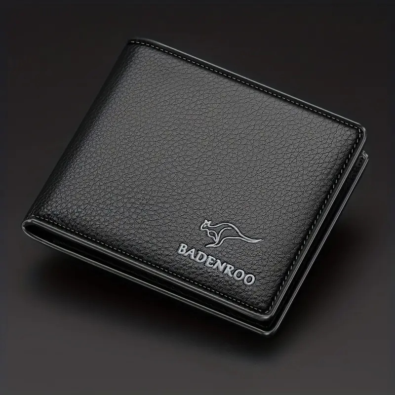 Image of Men's Short Genuine Leather Wallet Layer Cowhide Money Clip License Business Multi-card Slot Portable Soft Leather Coin Purse