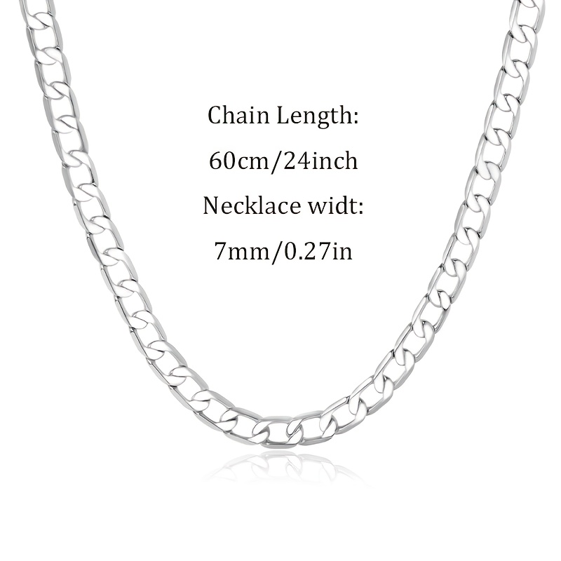 925 Sterling Silvery Cuban Chain Necklace, Weight 15.5g/18.5g/20.6g, Silvery Content 9.3g/11.1g/12.36g, Fashionable Minimalist Style, Suitable For Daily Wear, With A Fine Gift Box.