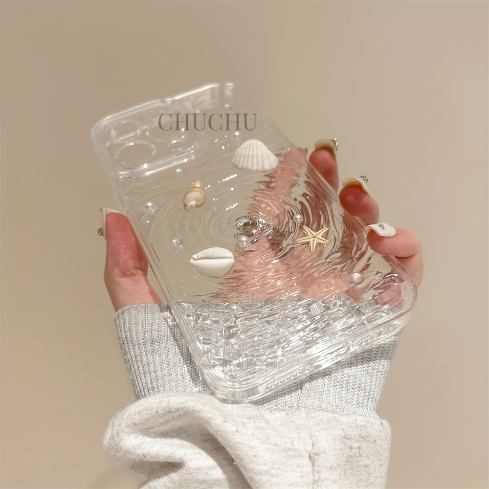 Seashell Starfish Conch Ripple Creative Clear Phone Case For Iphone 17 Air 16 15 14 13 12 11 Pro Soft Back Cover
