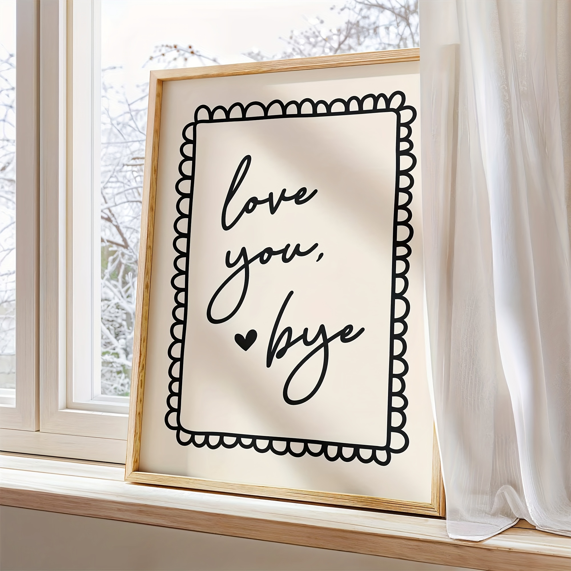 TEMU 1pc Modern Minimalist "love " Parent- Frameless Canvas Poster - Wall Art Suitable For Bedroom, Living Room Decor - Ideal Baby Shower Gift,