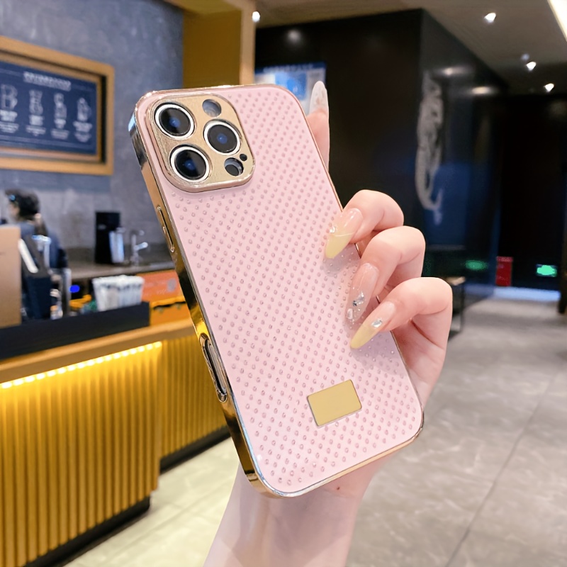 TEMU Phone Case - New High-end Sparkling Diamond Full Back Panel Precision Hole Lens Protection Minimalist Shockproof Phone Case Suitable For Iphone