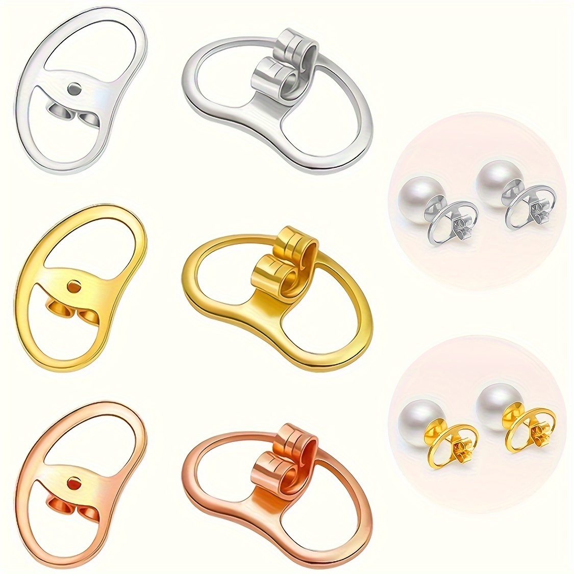 

4pcs Copper Earring Lifters, Hypoallergenic For , Diy Earring Supports & For