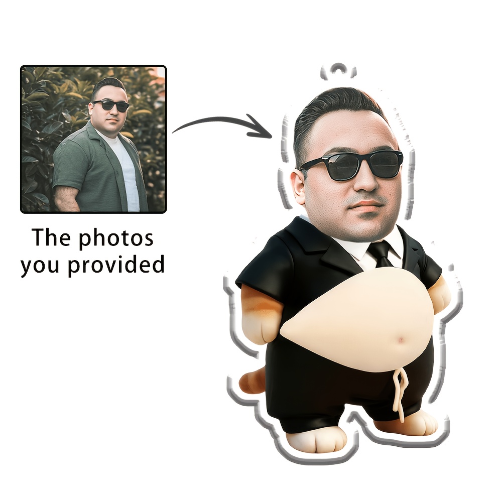 TEMU 2d Flat, 1pc Custom Acrylic Photo Keychain, Personalized Plush , Custom Photo. Relax Funny Creative Keychain, Schoolbag Pendant Custom Backpack
