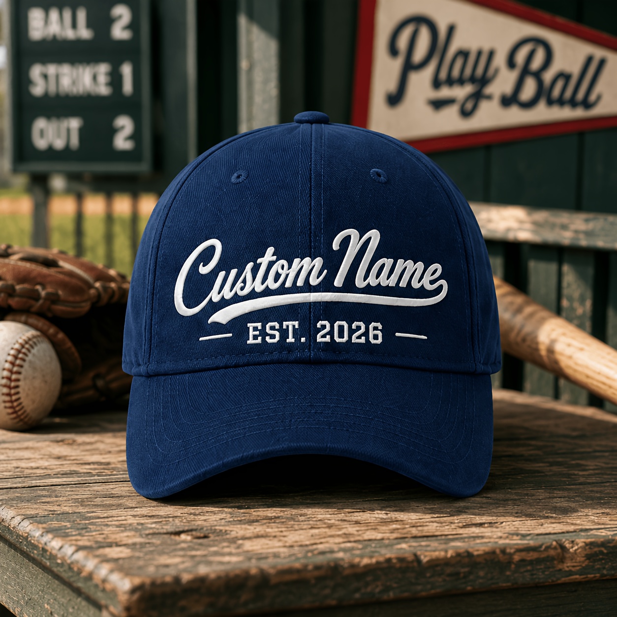 TEMU 1pc Unisex Personalized Custom Text Baseball Cap, Adjustable Size, Embroidery Service , Multiple Colors, Unique Gift, Ideal For Him/her,
