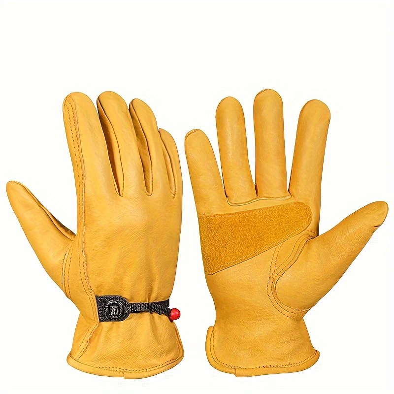 

Leather Work Gloves For , Reinforced Gardening Gloves, Cowhide Work Gloves, Puncture & Cut Resistant