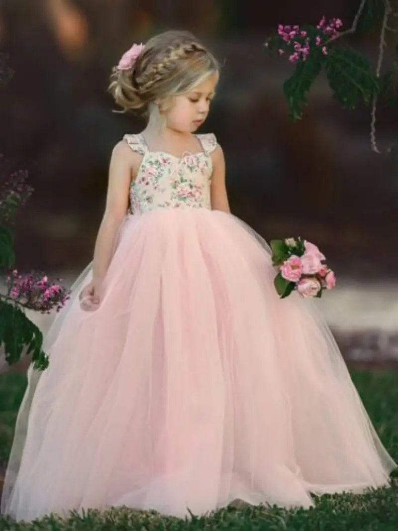 tutu bridesmaid dresses Elegant Spaghetti Strap Backless Sweetheart Tulle Bridesmaid Dress