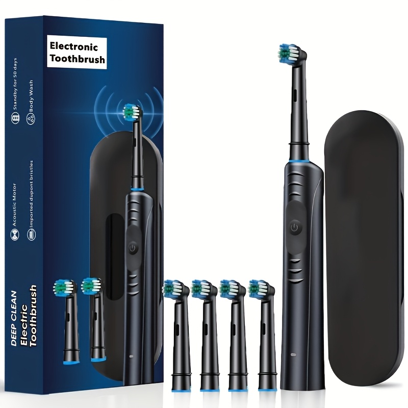 Image of Rechargeable Electric Toothbrush For Adults, Automatic Whitening Smart Toothbrush For Students, Men & Couples, Deep Cleansing Dental Cleaner With 3 Cleaning , Ip"67", Usb Charging