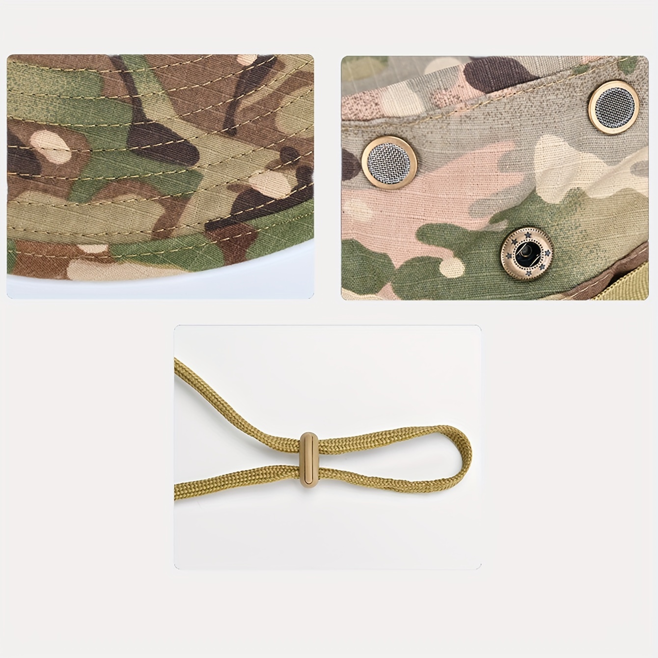 2pcs Camouflage Balaclava and Boonie Hat Set for Fishing, Mountaineering, and Outdoor Sports,Temu