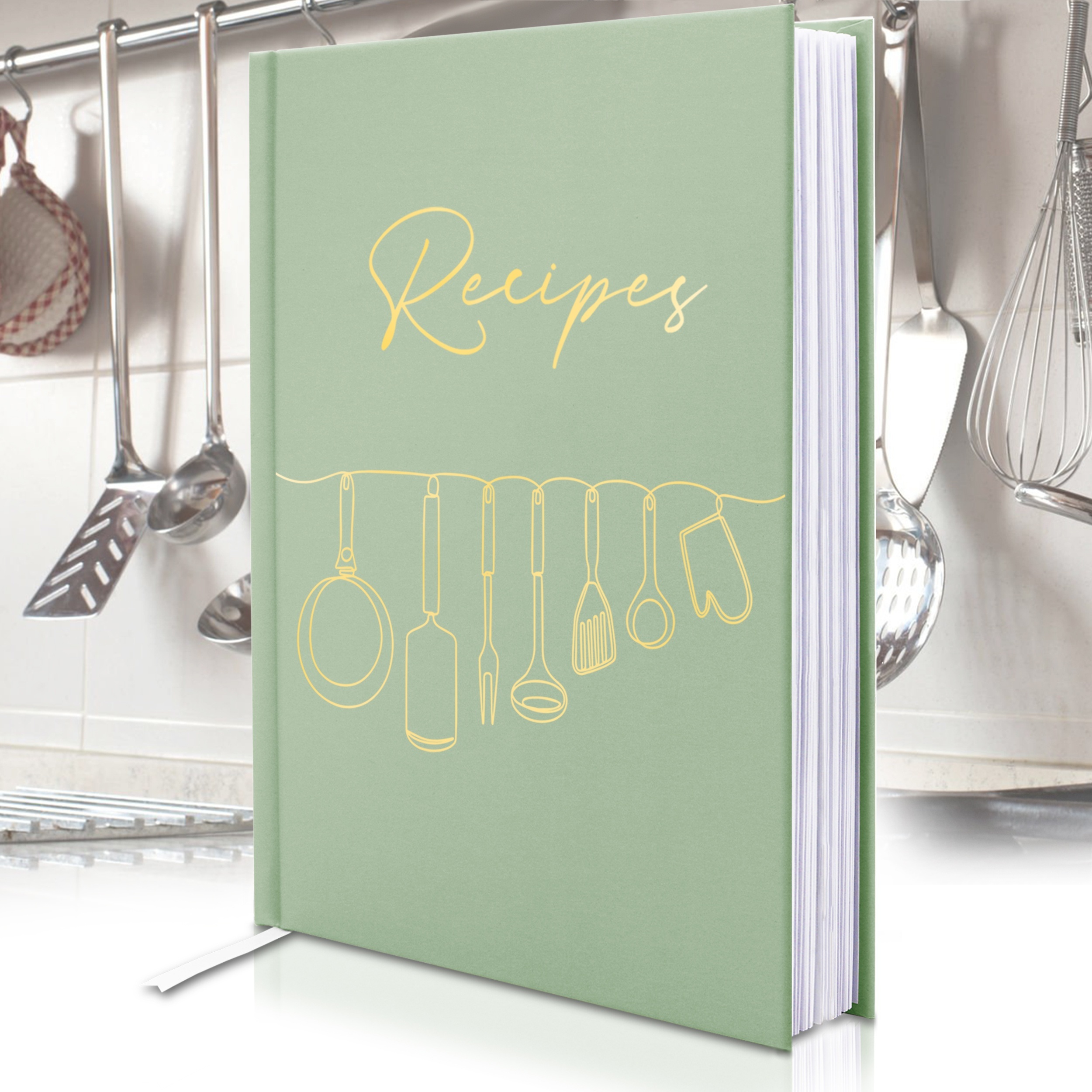 

Mint Green Blank Recipe Journal: Write Your Own Recipes - Hardcover Kitchen Notebook With Original Designs