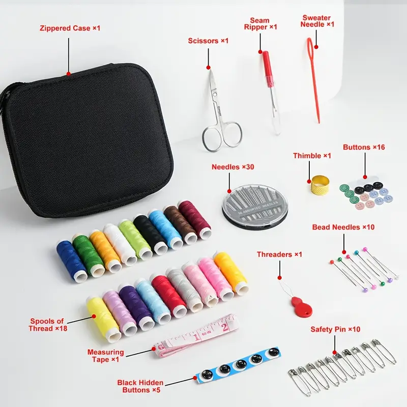 Sewing Kit Mixed Color Canvas Sewing Kit Portable Mini Basic