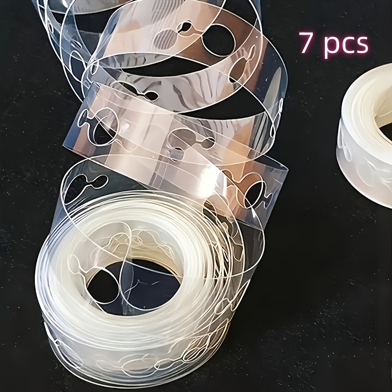 TEMU 7 Rolls Reusable Double-hole Plastic Balloon Arch Strips, Each Roll 500cm/197.86in, Durable Balloon Garland Tape For Birthday, Wedding, Party,