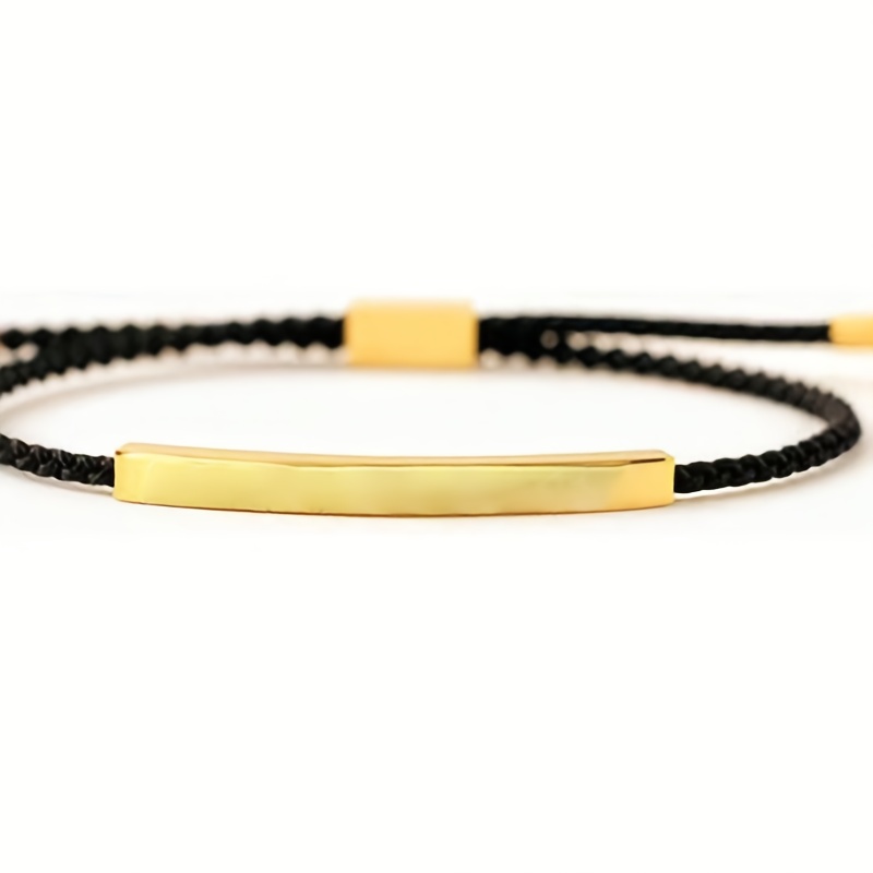 TEMU 1pc Pulsera Personalizada de Acero Inoxidable para , Pulsera Tejida Ajustable, Grabadas con , un Regalo Minimalista Personalizado para //,