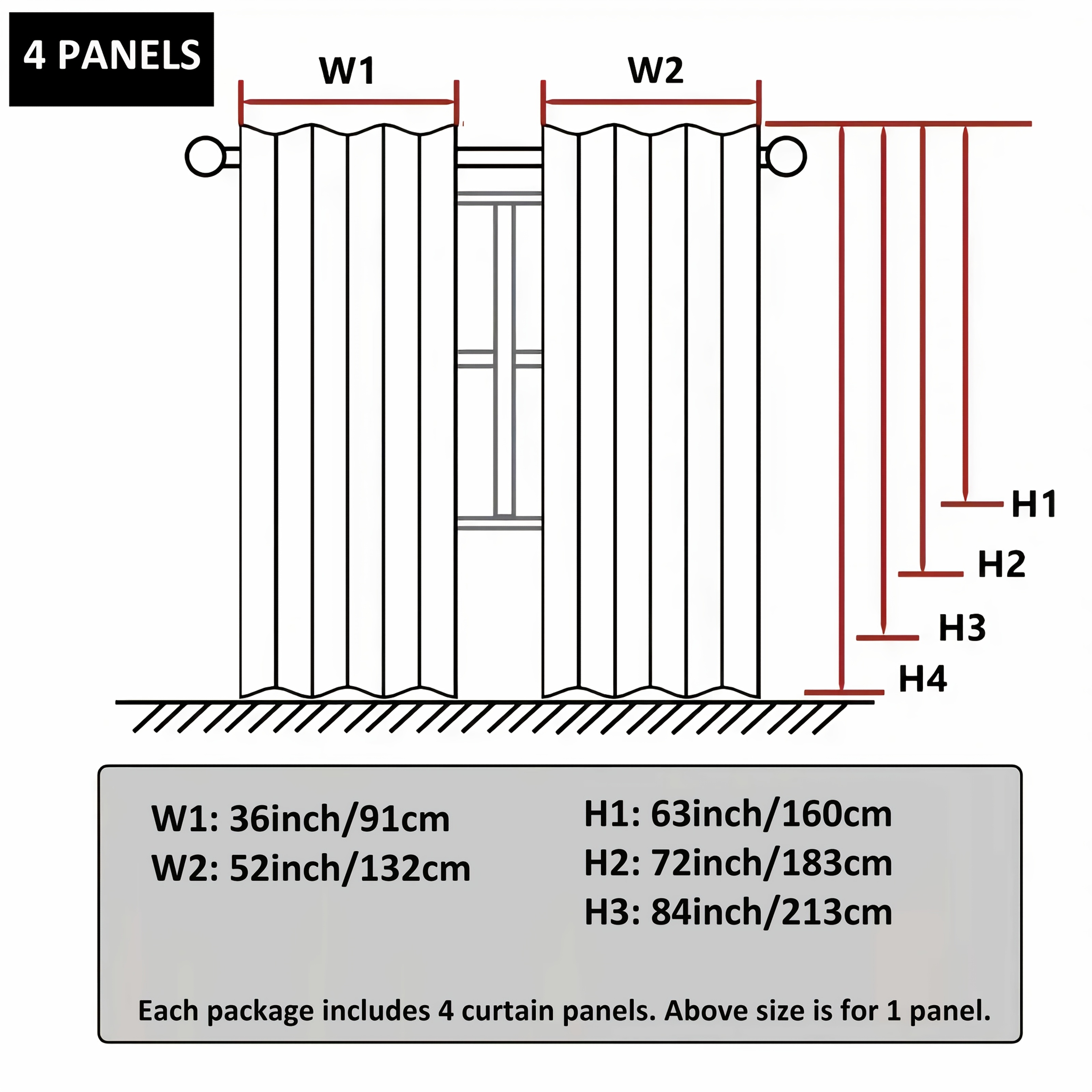 Elegant 4pcs Blackout Curtain Set with Spring Leaf Print