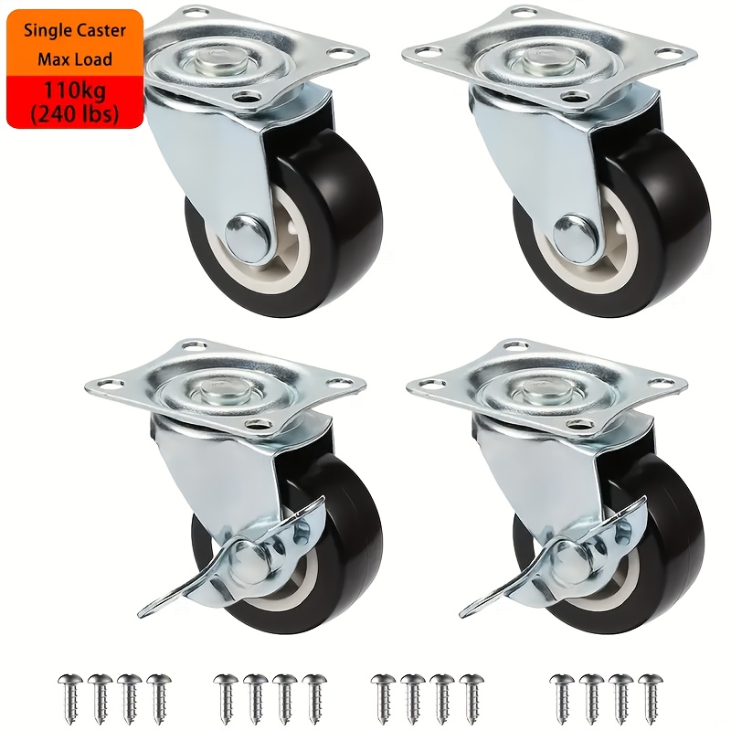 Temu – TEMU Heavy Duty Casters Durable Metal Construction, Ideal For Office Cabinets, Workbenches, Storage Bins & Sliding Doors, Includes Mounting Hardware,