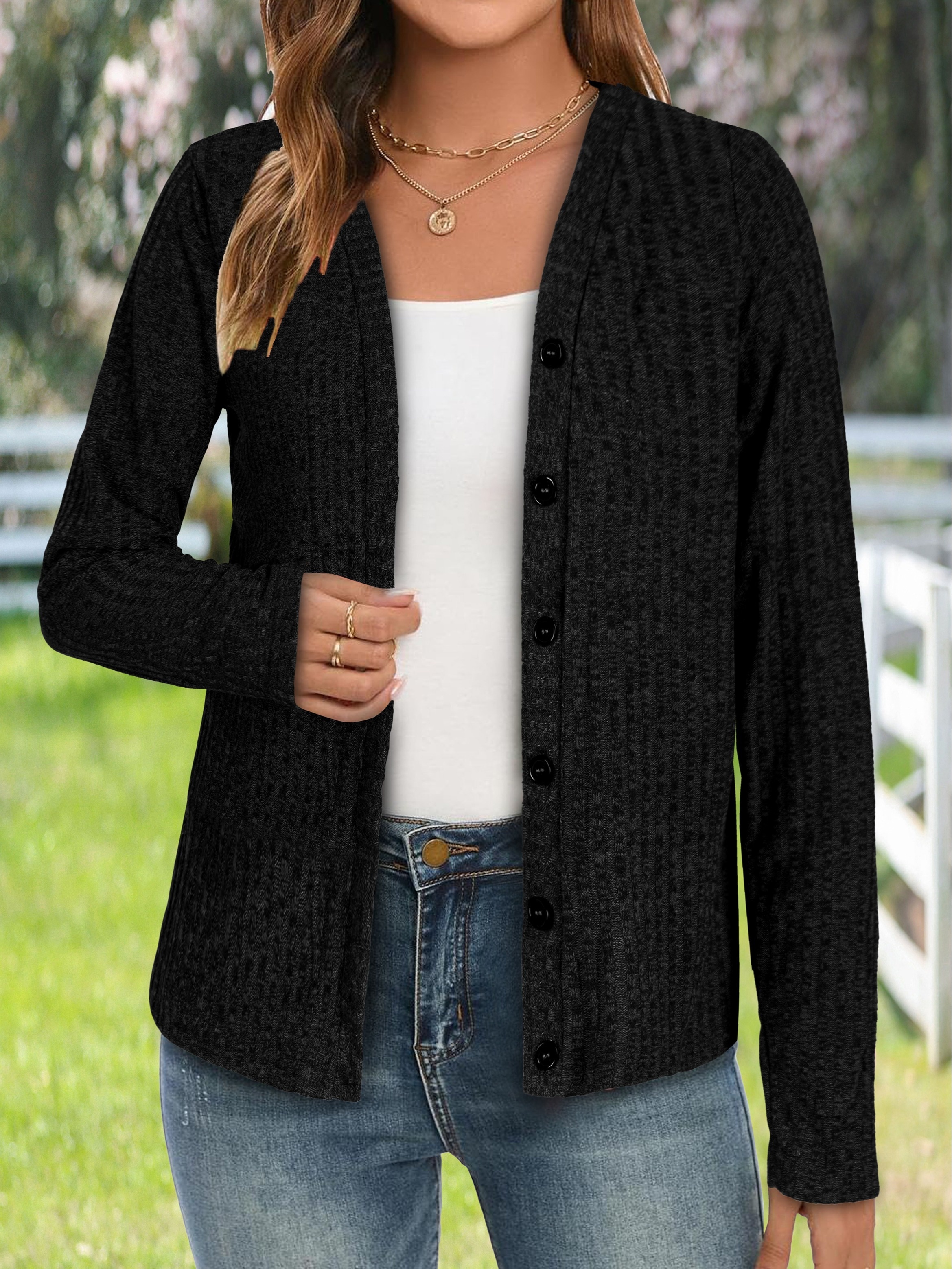 plus size women's plus size navy blue cardigan stretchy Temu