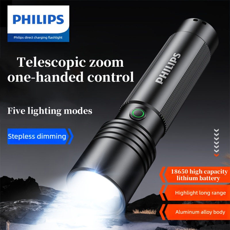 Flashlight Telescopic Zoom Bright Long-distance Flashlight 5 Outdoor Portable Ultra-long Life Intelligent Two- Indicator Dimming Type-c Charging For Multi-scene Needs