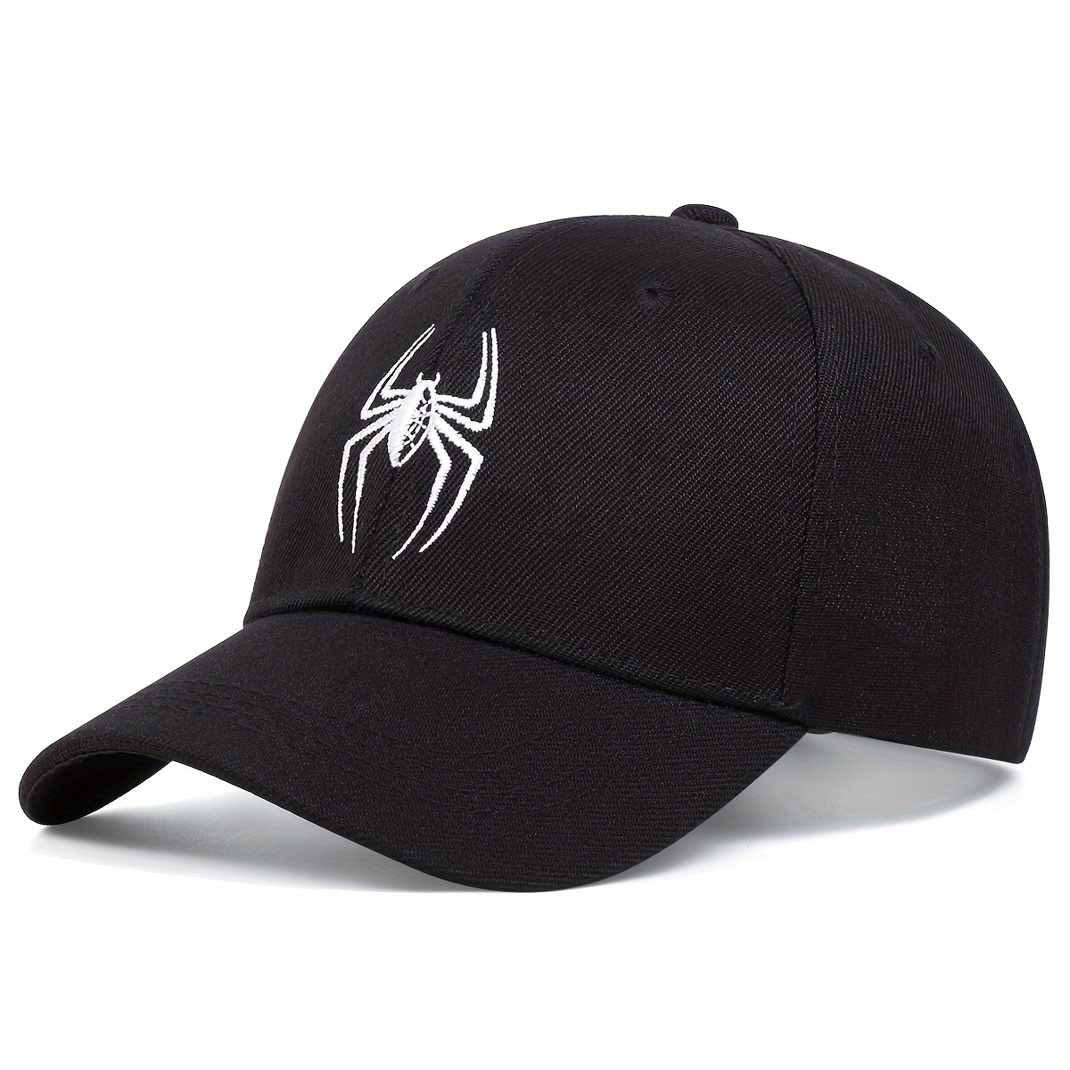 TEMU 1pc Men's Spider Embroidery Baseball  , Adjustable, Casual Outdoor Hat For Traveling Seaside Vacation